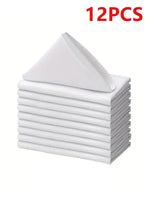 serviettes table polyester 40x40cm blanc noir unies réutilisables lavables anneau métallique durable classique