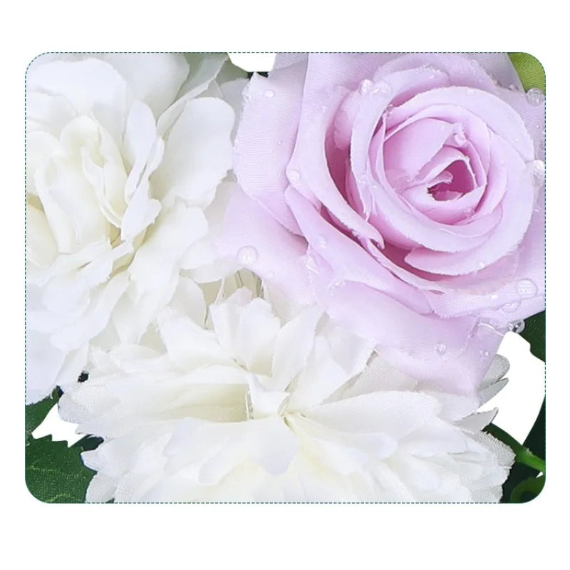 guirlandes florales artificielles couronne mariage décoration intérieure roses chrysanthèmes verte rouge
