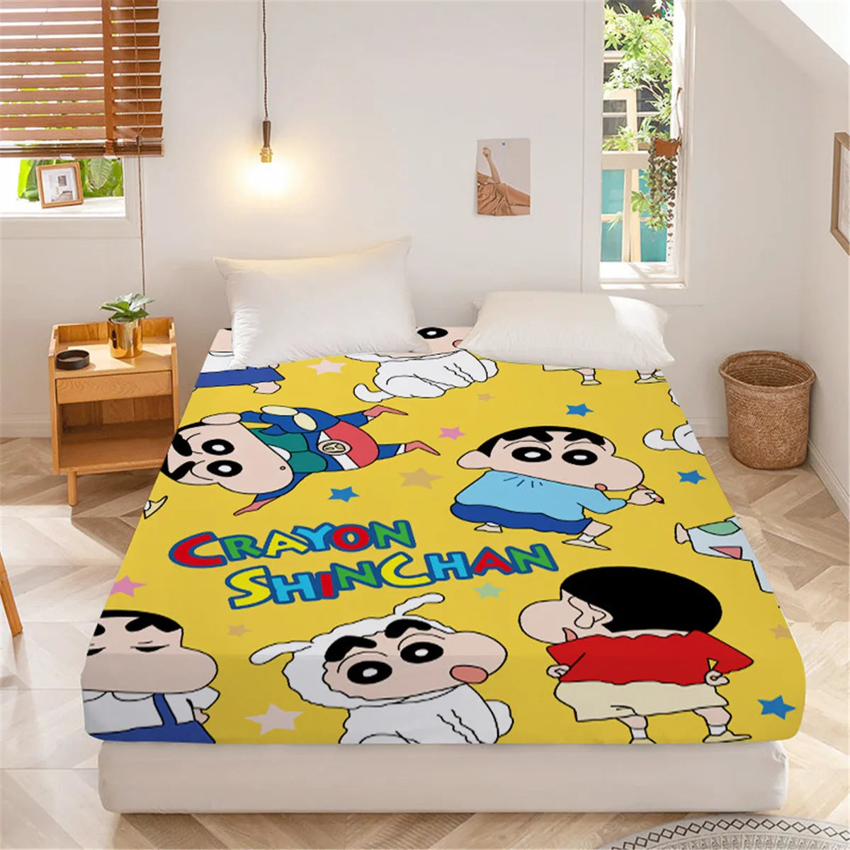 Parure de lit sur un lit d'enfant avec design animé