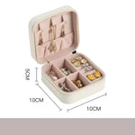 boîte bijoux simili cuir fermeture glissière moderne colliers boucles d'oreilles bagues bracelets vert rose