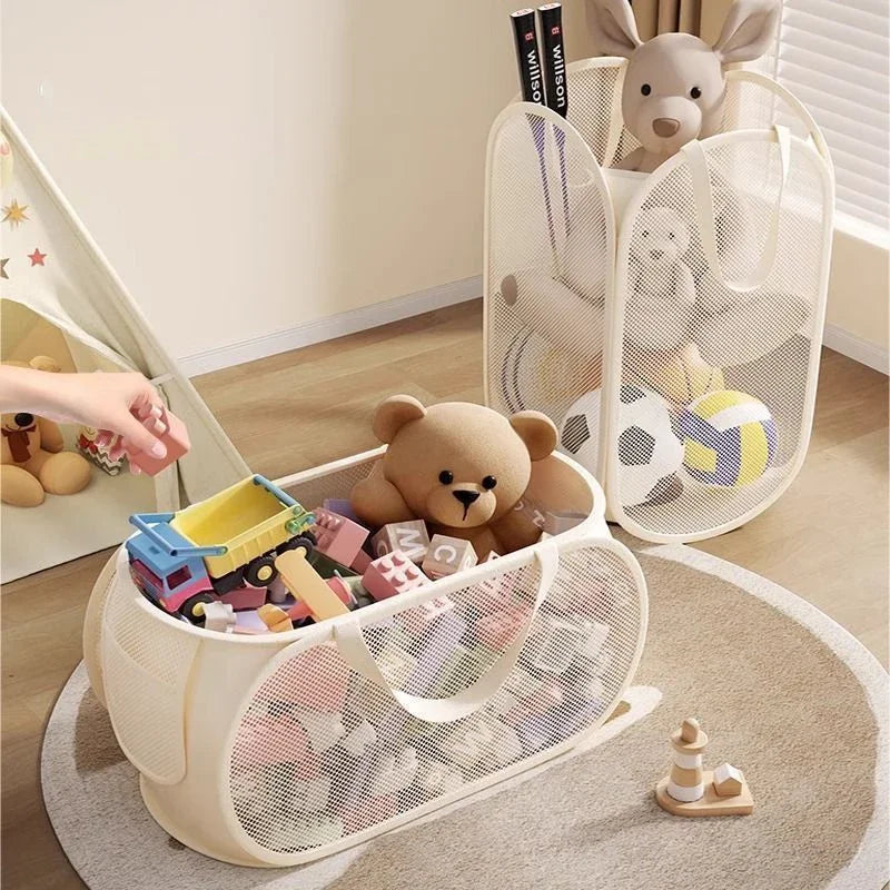 sac rangement bébé jouets boîte aérée crème moderne grande capacité