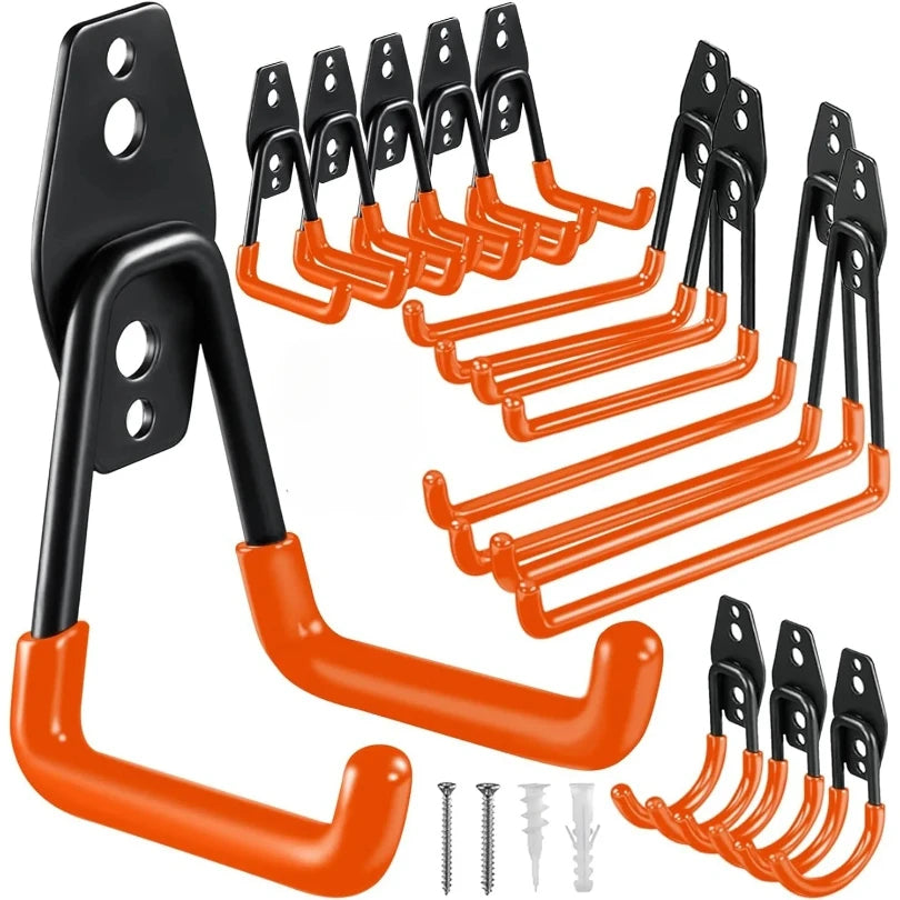 crochet mural noir orange moderne fixations vis chevilles support vélos sport équipements