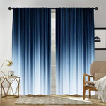 rideau moderne ombre chromatique bleu foncé clair 100 polyester opaques anneaux 60x150cm chambre salon