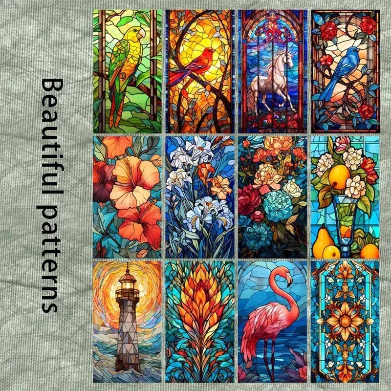 film verre statique décoratif oiseaux fleurs motifs opaques art déco nouveau instructions