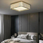 plafonnier moderne élégant or blanc strass brillant lumiere remote dimmable 4200K 3000K 6000K
