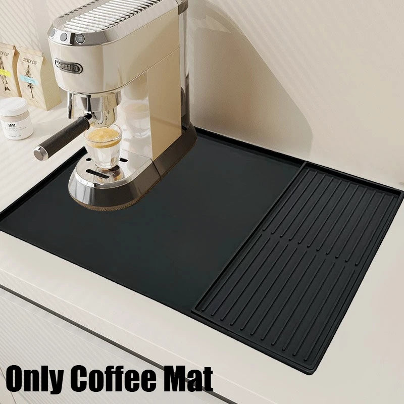 tapis protection machine gris rides horizontales silicone antidérapant moderne drainage absorbant vaisselle cuisine