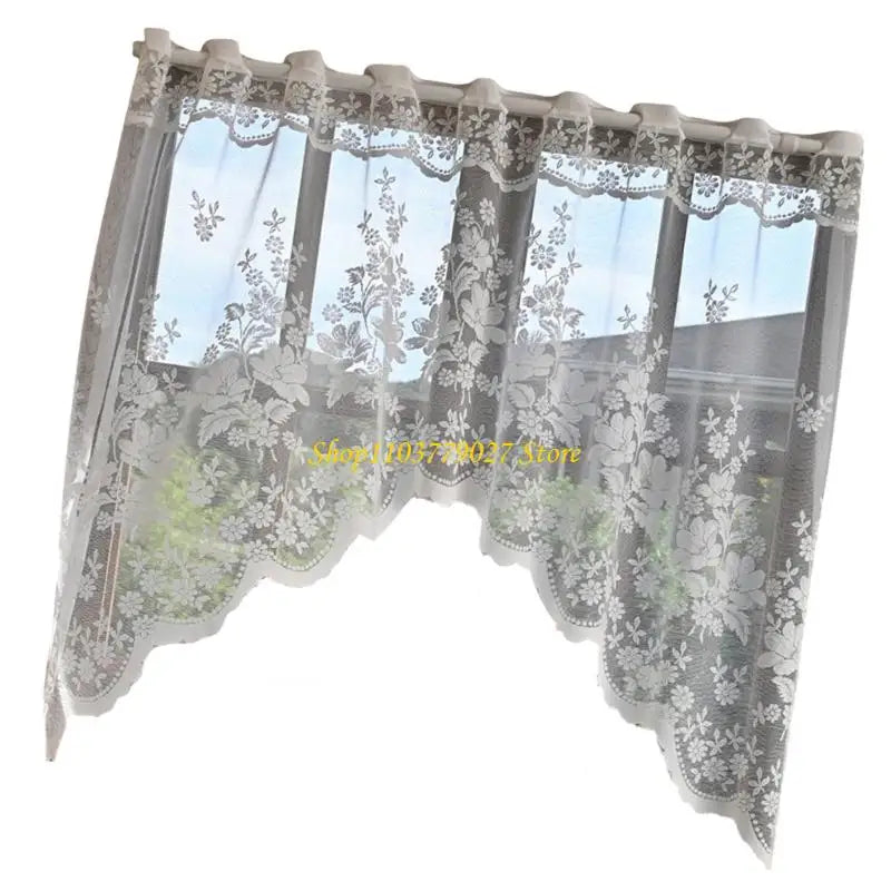 rideau blanc floral transparent dentelle chambre salon facile decoration champêtre