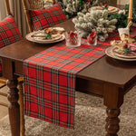 tableau chemin table carreaux écossais rouge noir vert polyester coton classique multiple tailles restaurants