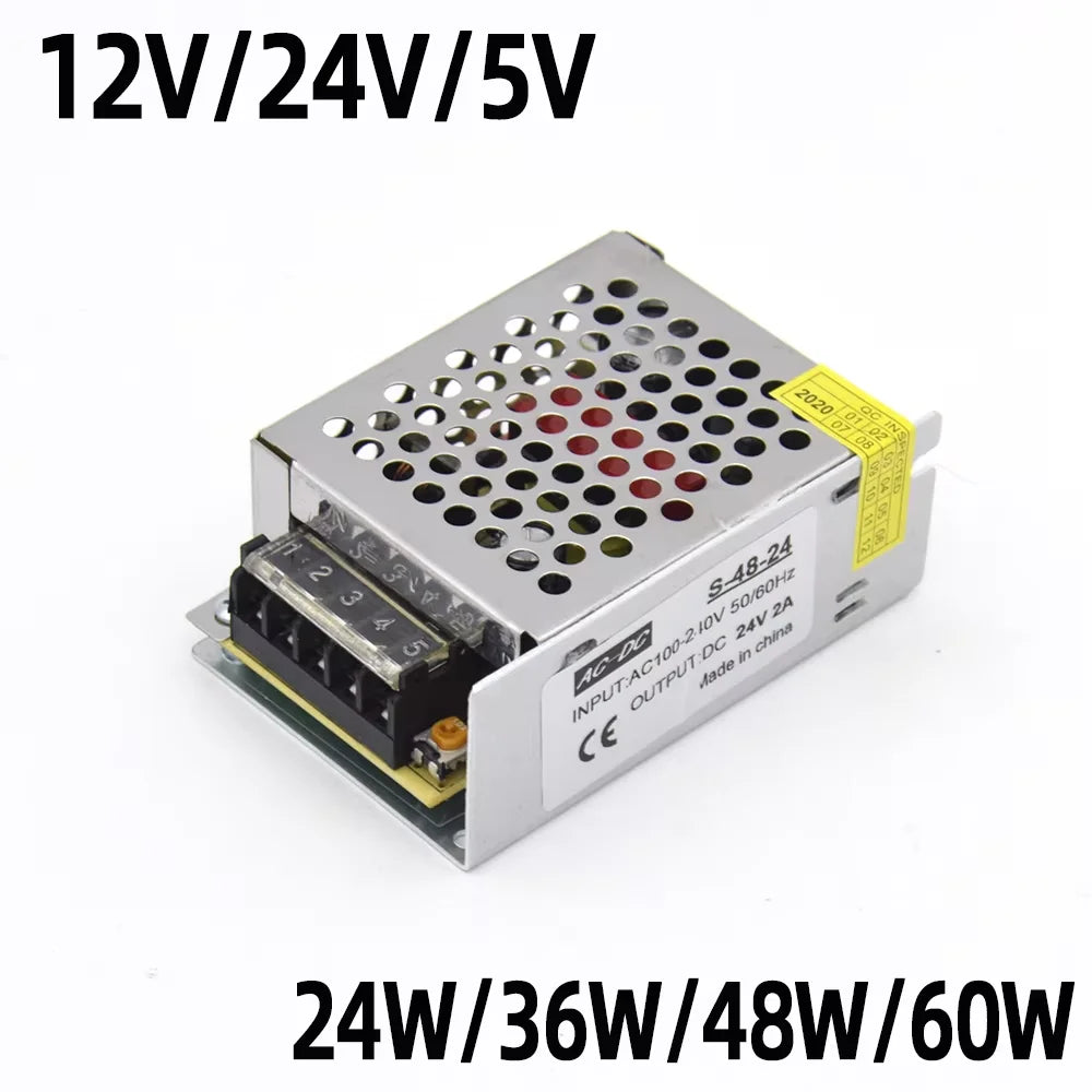 transformateur électrique 12v 24v 5v 120v 240v alimentation 15w 24w 60w câble noir blanc
