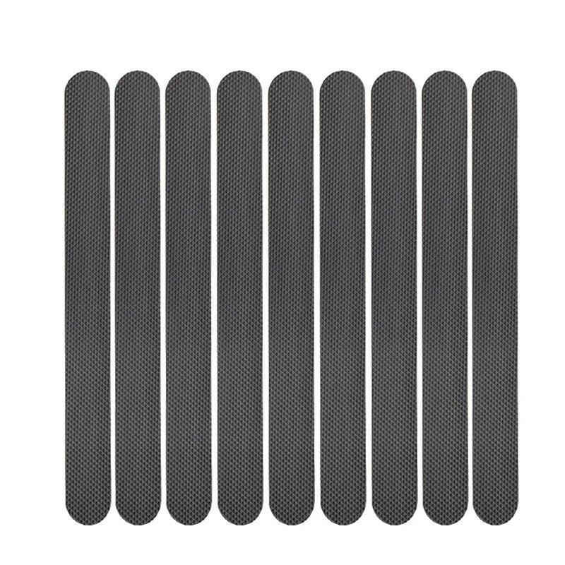 tapis bain antidérapant moderne adhésif blanc rayures horizontales pack 10pcs