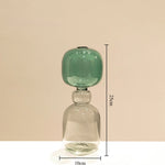 vase verre moderne transparent orange vert minimaliste sculptural geometrique