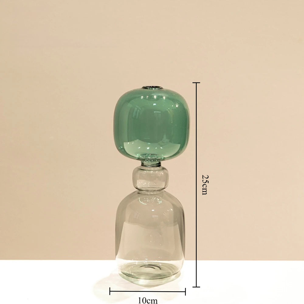 vase verre moderne transparent orange vert minimaliste sculptural geometrique
