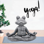 statue grenouille yoga gris pierre naturelle zen decoratif exterieur intérieur chambre bleu vert rose