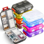 organisateur médicaments portable voyage compartiments boîte pilules semi transparent compact pratique