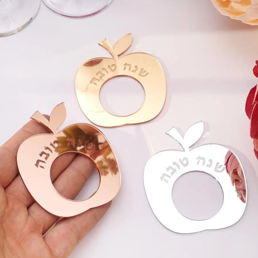 porte serviettes pomme or rose argenté miroir moderne décoration table événement cadeau festive
