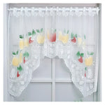 rideau blanc brodé fruits feuilles verte suspension maison erotique floral pastorale