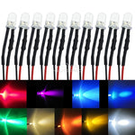 diode led ronde mm câble noir 12v bricolage décoration lumière transparente