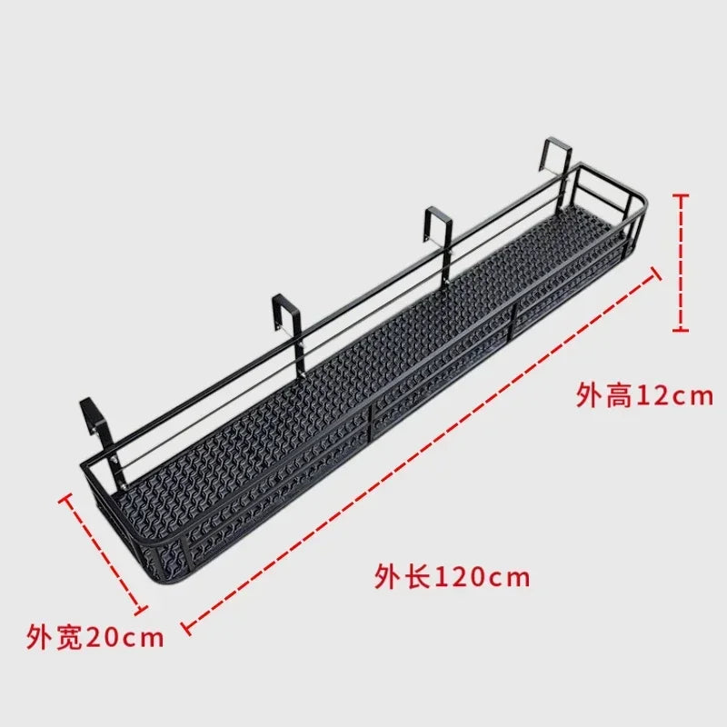 étagère plantes métal noire moderne grille perforations clips