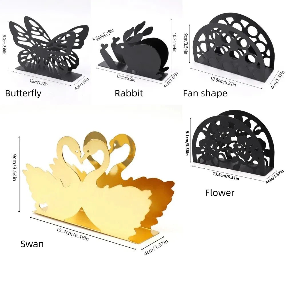 porte serviettes créatifs 3d papillon noir jaune doré blanc clips serviettes rangement vertical original