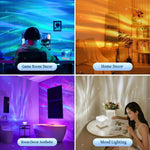 lampe projection effet aurore bleu violet vert moderne télécommande veilleuse chambre coucher