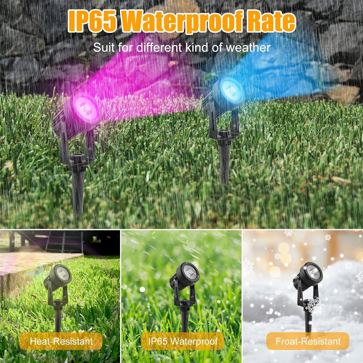 projecteur solaire led changeante ip65 étanche moderne noir matextérieur jardin fixepiquet