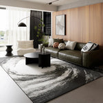tapis moderne géométrique noir blanc gris love is love adhésif salon chambre polypropylène polyester
