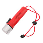 lampe torche sous marine vert fluo argent imprimée plongeur moderne pratique cordon serrure piles
