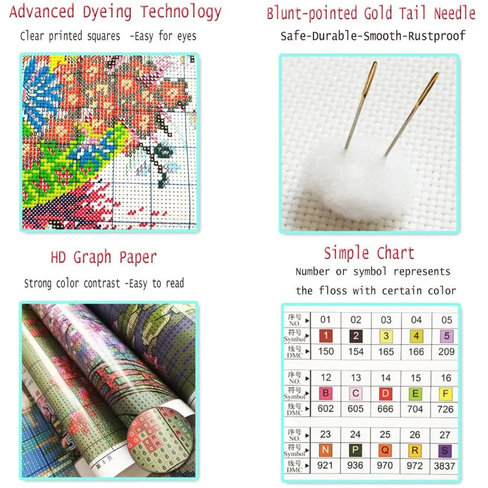 toile soluble point croix broderie chat noir coton 11ct kit fil needlework embroidery crafting