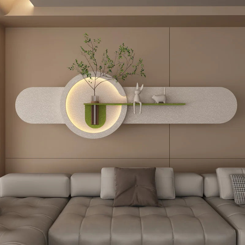 lampe murale moderne bois beige blanc vert texturée minimaliste