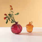 vase transparent moderne verre rouge jaune vert orange bleu intérieur fleur pot decoration
