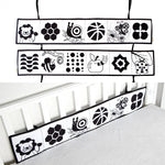 rideau lit bébé motif animal léopard araignée cercle losange moderne noir blanc