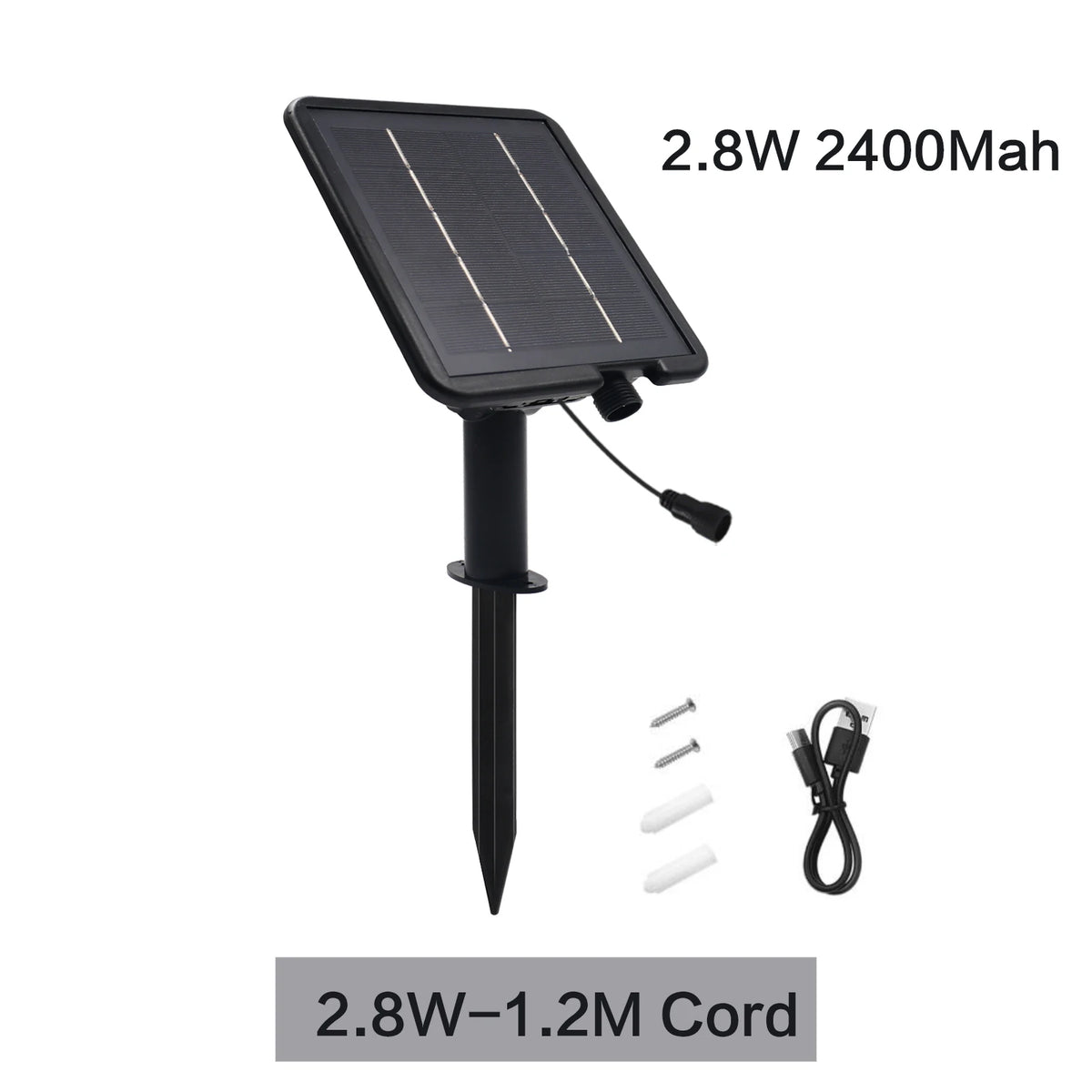 panneau solaire noir moderne télécommande câble 1.2m 3m batterie 7200mAh