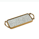 présentoir bijoux miroir doré plateaux cosmétiques assiettes rectangulaires ovales motifs floraux