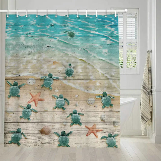 Rideau douche motif plage