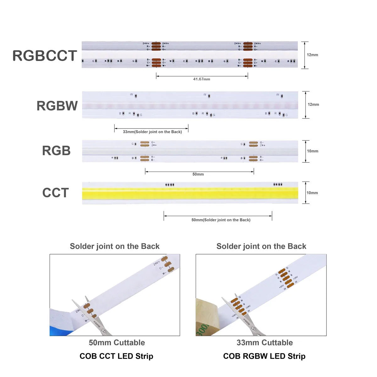 ruban led rgbw cct adhésif 840led/m 2700k 6500k moderne blanc bleu rouge vert