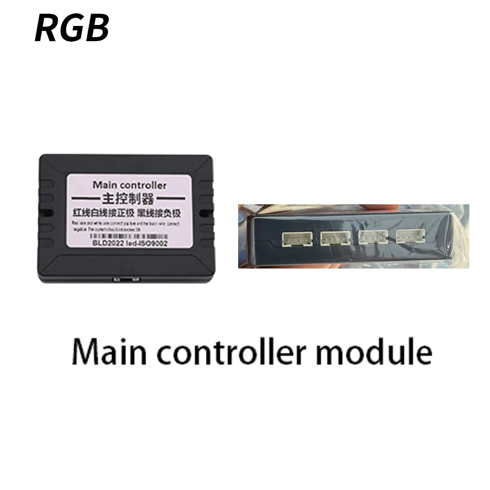 ruban led noir 64 couleurs contrôleur principal secondaire interface double lumière sol moderne