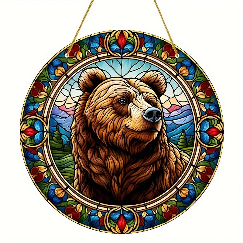 vitrail acrylique art nouveau animaux motifs floraux cercles concentriques classique opaques doré 15x15cm 20x20cm