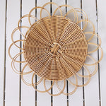 corbeille tressée naturelle corolle fleur moderne salon décoration murale circulaire artisanale
