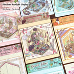 livre scènes miniatures illustrations vintage intérieurs autocollants cartes référence adultes