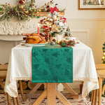 chinois table noël rouge vert brodé arbre maison fêtes classique polyester