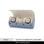 boîte montres cuir simili bleu clair moderne slots rangement voyage