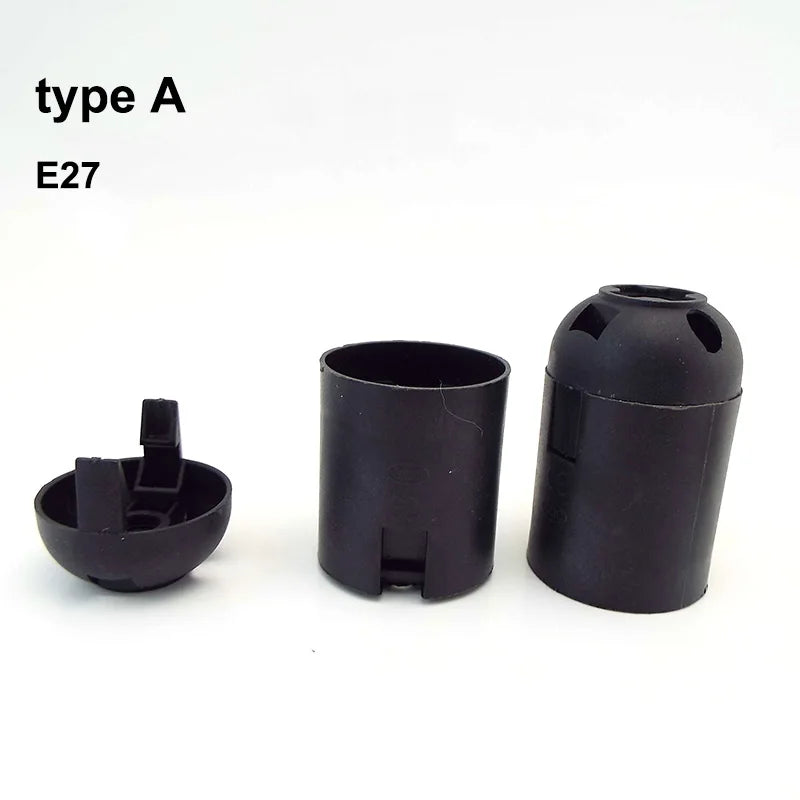 support douille lampe e14 e27 base abat jour moderne noir blanc fixation adhésive