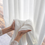 rideau blanc uni moderne minimaliste translucide maison inclusion tulle polyester