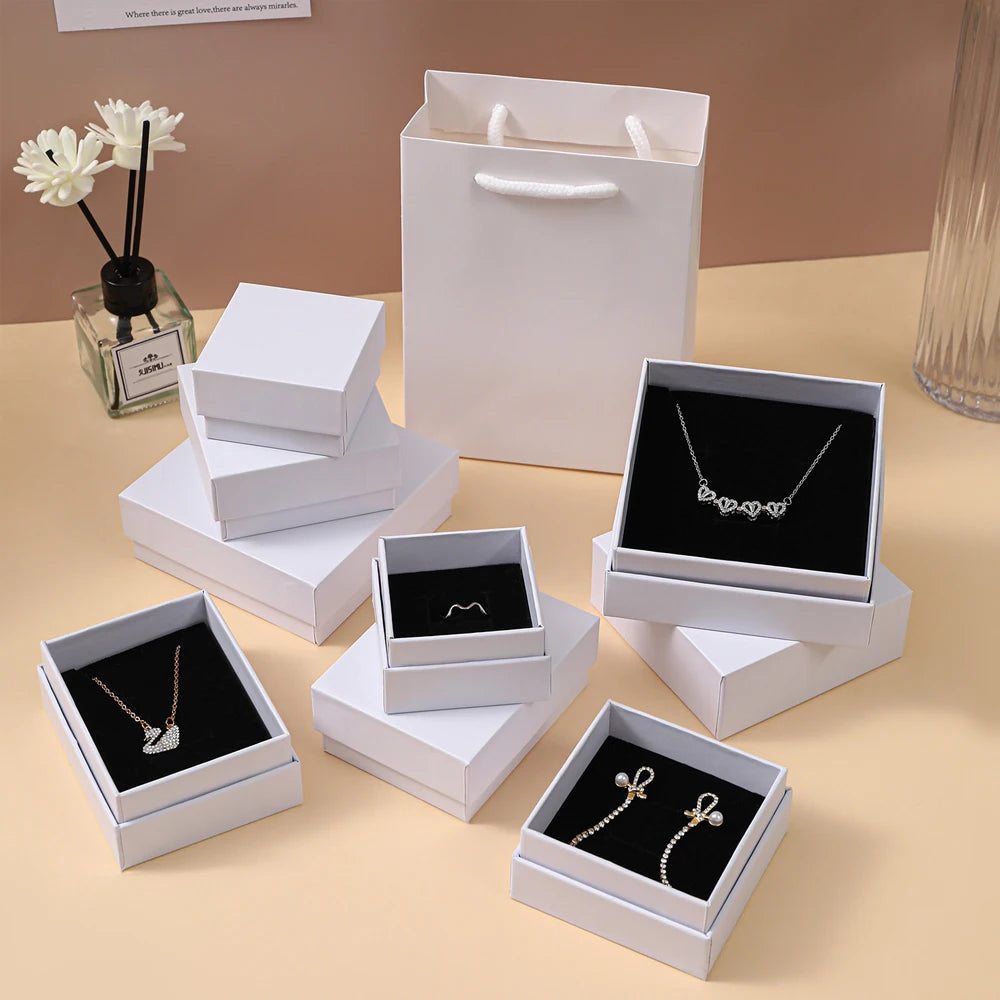 Lot de 10 boîtes à bijoux en papier kraft