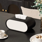 boîte mouchoirs simili cuir moderne blanc noir organisation salon chambre coucher
