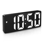 réveil numérique led moderne double alimentation alarme snooze réglage luminosité 12 24h dst mode