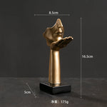 statuettes décoratives visage humain noir blanc doré modernes minimalistes abstraites contemporaines base carrée livres