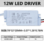 adaptateur led driver 12w 24w 36w 1a 2a 3a tension 12v blanc industriel