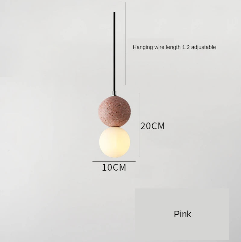 suspension lumineuse moderne ampoules led blanc noir rose gris texture granulée câble suspendu minimaliste