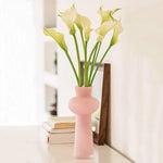 vase transparent moderne vert rose noir fleurs artificielles grande taille
